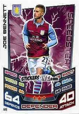 Sticker Joe Bennett - English Premier League 2012-2013. Match Attax Extra n. U5 - Topps