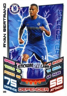 Sticker Ryan Bertrand - English Premier League 2012-2013. Match Attax Extra - Topps