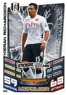 Sticker Kieran Richardson - English Premier League 2012-2013. Match Attax Extra n. U13 - Topps