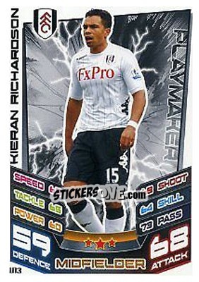 Figurina Kieran Richardson - English Premier League 2012-2013. Match Attax Extra - Topps