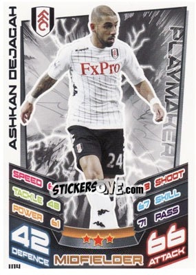 Sticker Ashkan Dejagah - English Premier League 2012-2013. Match Attax Extra - Topps