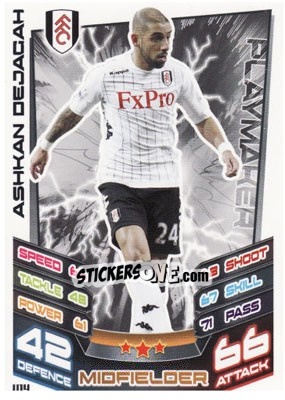 Sticker Ashkan Dejagah - English Premier League 2012-2013. Match Attax Extra n. U14 - Topps