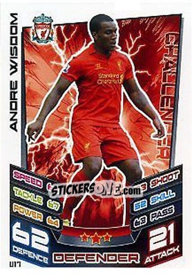 Sticker Andre Wisdom - English Premier League 2012-2013. Match Attax Extra - Topps