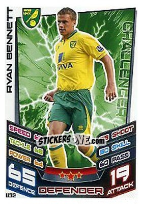 Sticker Ryan Bennett - English Premier League 2012-2013. Match Attax Extra - Topps
