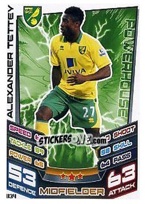 Sticker Alexander Tettey - English Premier League 2012-2013. Match Attax Extra n. U34 - Topps
