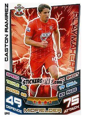 Sticker Gaston Ramirez - English Premier League 2012-2013. Match Attax Extra n. U41 - Topps