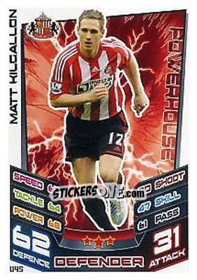 Sticker Matt Kilgallon - English Premier League 2012-2013. Match Attax Extra - Topps