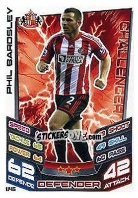 Cromo Phil Bardsley - English Premier League 2012-2013. Match Attax Extra - Topps