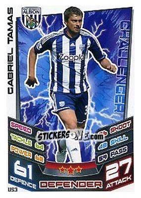 Sticker Gabriel Tamas - English Premier League 2012-2013. Match Attax Extra n. U53 - Topps