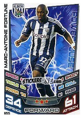 Cromo Marc-Antoine Fortune - English Premier League 2012-2013. Match Attax Extra - Topps