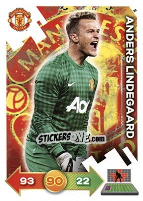 Sticker Anders Lindegaard - Manchester United 2012-2013. Adrenalyn XL n. 2 - Panini