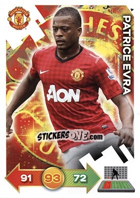 Sticker Patrice Evra - Manchester United 2012-2013. Adrenalyn XL - Panini