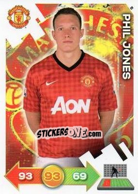 Sticker Phil Jones - Manchester United 2012-2013. Adrenalyn XL n. 5 - Panini
