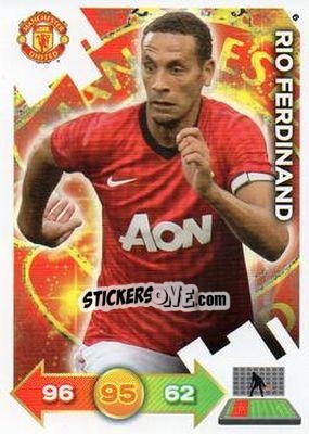 Sticker Rio Ferdinand - Manchester United 2012-2013. Adrenalyn XL n. 6 - Panini