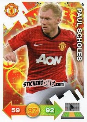 Sticker Paul Scholes - Manchester United 2012-2013. Adrenalyn XL n. 16 - Panini
