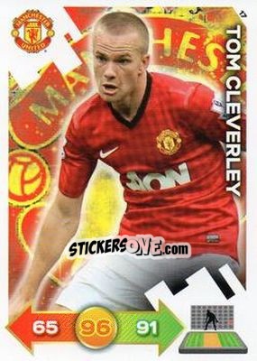 Sticker Tom Cleverley - Manchester United 2012-2013. Adrenalyn XL n. 17 - Panini