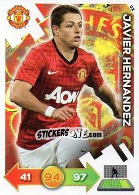 Sticker Javier Hernandez - Manchester United 2012-2013. Adrenalyn XL n. 22 - Panini