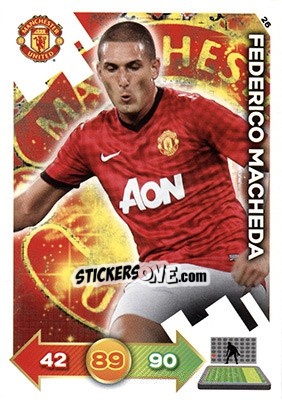 Sticker Federico Macheda - Manchester United 2012-2013. Adrenalyn XL n. 26 - Panini