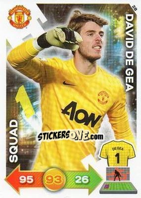 Sticker David de Gea - Manchester United 2012-2013. Adrenalyn XL n. 28 - Panini
