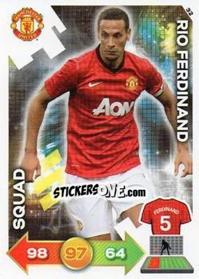 Sticker Rio Ferdinand - Manchester United 2012-2013. Adrenalyn XL n. 32 - Panini