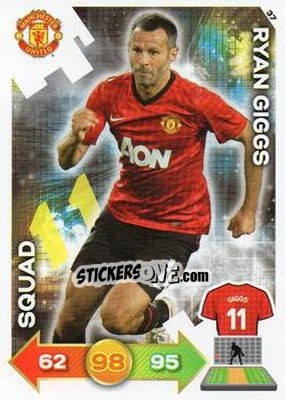 Sticker Ryan Giggs - Manchester United 2012-2013. Adrenalyn XL n. 37 - Panini