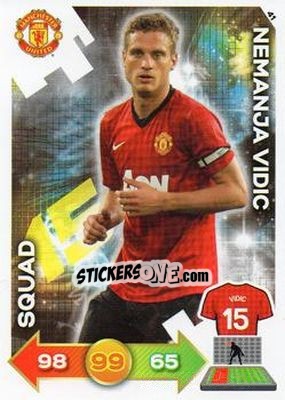 Sticker Nemanja Vidic - Manchester United 2012-2013. Adrenalyn XL n. 41 - Panini