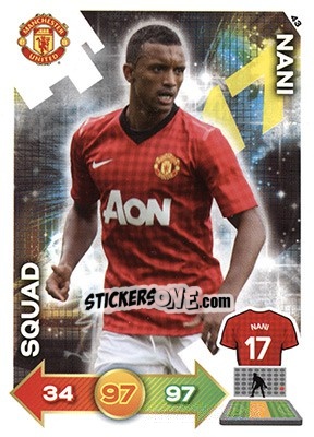 Cromo Nani - Manchester United 2012-2013. Adrenalyn XL - Panini