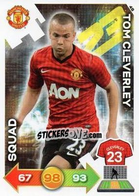 Sticker Tom Cleverley - Manchester United 2012-2013. Adrenalyn XL n. 48 - Panini