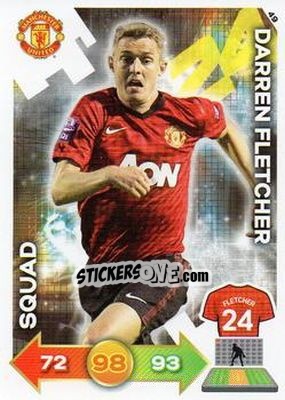 Sticker Darren Fletcher - Manchester United 2012-2013. Adrenalyn XL n. 49 - Panini