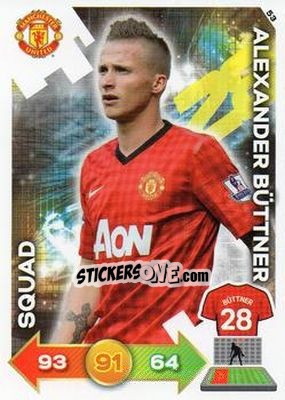 Sticker Alexander Büttner - Manchester United 2012-2013. Adrenalyn XL n. 53 - Panini