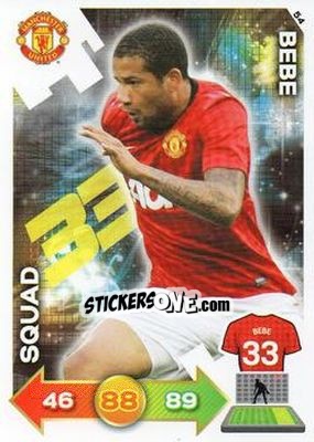Figurina Bebe - Manchester United 2012-2013. Adrenalyn XL n. 54 - Panini