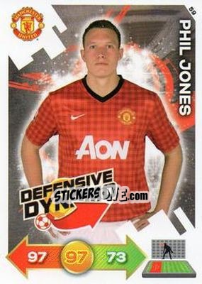 Sticker Phil Jones - Manchester United 2012-2013. Adrenalyn XL n. 59 - Panini