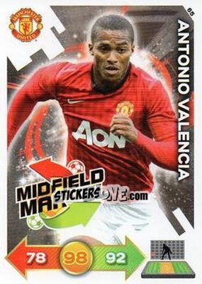 Sticker Antonio Valencia - Manchester United 2012-2013. Adrenalyn XL n. 65 - Panini