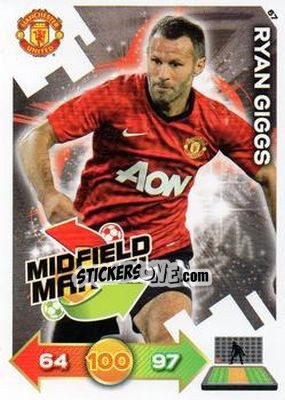 Sticker Ryan Giggs - Manchester United 2012-2013. Adrenalyn XL n. 67 - Panini