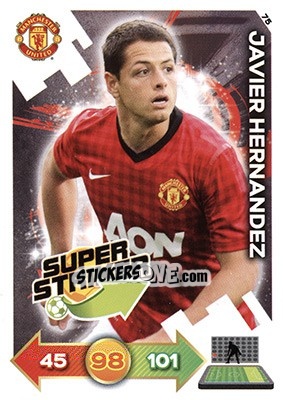 Sticker Javier Hernandez - Manchester United 2012-2013. Adrenalyn XL n. 75 - Panini