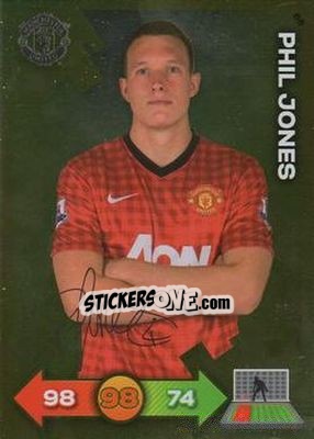 Sticker Phil Jones - Manchester United 2012-2013. Adrenalyn XL n. 85 - Panini