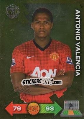 Figurina Antonio Valencia - Manchester United 2012-2013. Adrenalyn XL - Panini