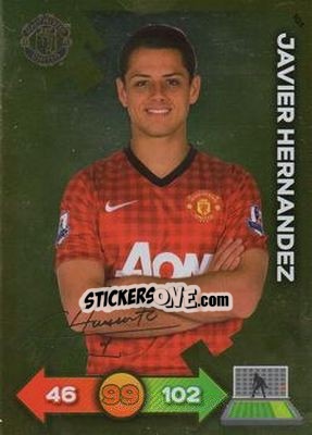 Sticker Javier Hernandez - Manchester United 2012-2013. Adrenalyn XL n. 101 - Panini