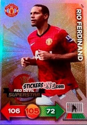 Figurina Rio Ferdinand - Manchester United 2012-2013. Adrenalyn XL - Panini