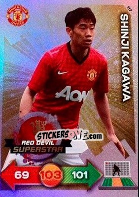 Sticker Shinji Kagawa - Manchester United 2012-2013. Adrenalyn XL n. 117 - Panini