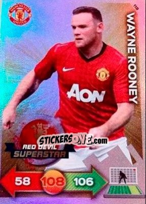 Sticker Wayne Rooney - Manchester United 2012-2013. Adrenalyn XL n. 118 - Panini