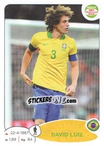 Sticker David Luiz - Road to 2014 FIFA World Cup Brazil - Panini