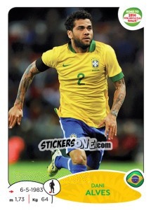 Sticker Dani Alves - Road to 2014 FIFA World Cup Brazil n. 4 - Panini