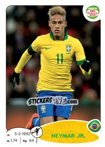 Sticker Neymar Jr. - Road to 2014 FIFA World Cup Brazil n. 18 - Panini