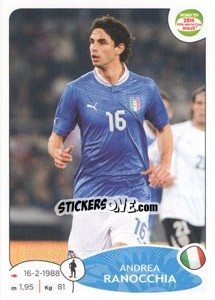 Figurina Andrea Ranocchia - Road to 2014 FIFA World Cup Brazil - Panini