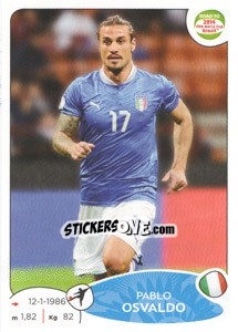 Sticker Pablo Osvaldo - Road to 2014 FIFA World Cup Brazil - Panini