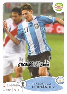 Sticker Federico Fernández - Road to 2014 FIFA World Cup Brazil - Panini