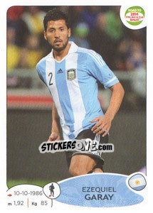 Cromo Ezequiel Garay - Road to 2014 FIFA World Cup Brazil - Panini