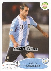 Sticker Pablo Zabaleta - Road to 2014 FIFA World Cup Brazil - Panini