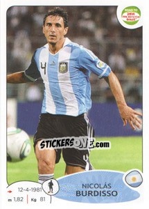 Cromo Nicolás Burdisso - Road to 2014 FIFA World Cup Brazil - Panini